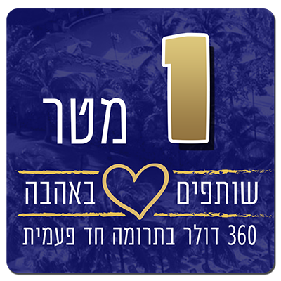 מטר אחד של אהבה - 360 דולר חד פעמי - 360 $