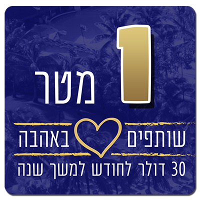 מטר אחד של אהבה - 30 דולר בחודש למשך שנה - 30 $