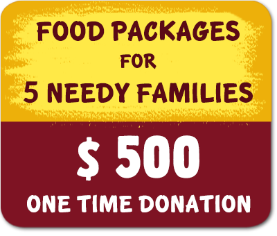 1 food package for 5 needy families - 500 $