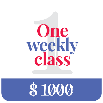 One weekly class - 1000 $