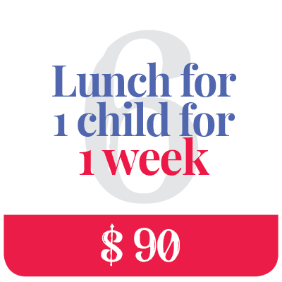 Lunch for 1 child for 1 week - 90 $