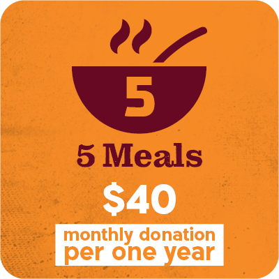 5 meals per month - 40 $