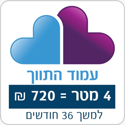 עמוד התווך יש לך 4 מטר בבניין! - בתרומת 720 ש"ח לחודש למשך 3 שנים (לא תופס מסגרת) - תרומתך תונצח לעד בקיר המייסדים של בית הכנסת - 720 ₪