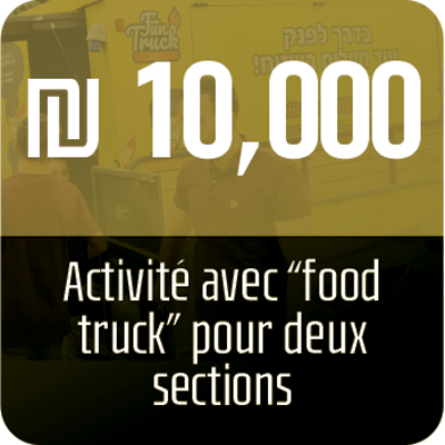 Activité avec le “food truck” pour deux sections entière- 5,000₪ - 2500 ₪