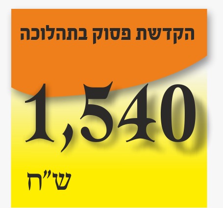תרומת פסוק בתהלוכה - 1540 ₪
